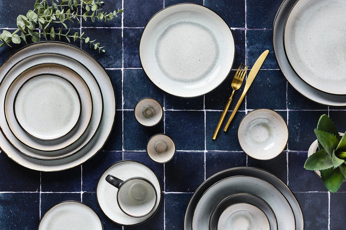 KOMPLETTSERVICE Iris - 48er-Set - Elfenbeinweiß - Weiß, Keramik (1/1/1cm) - Björn