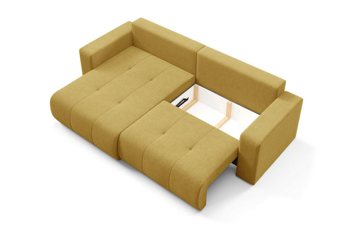 ECKSOFA Augusto - Gelb, Holzwerkstoff/Textil (244/149cm) - Fun Möbel