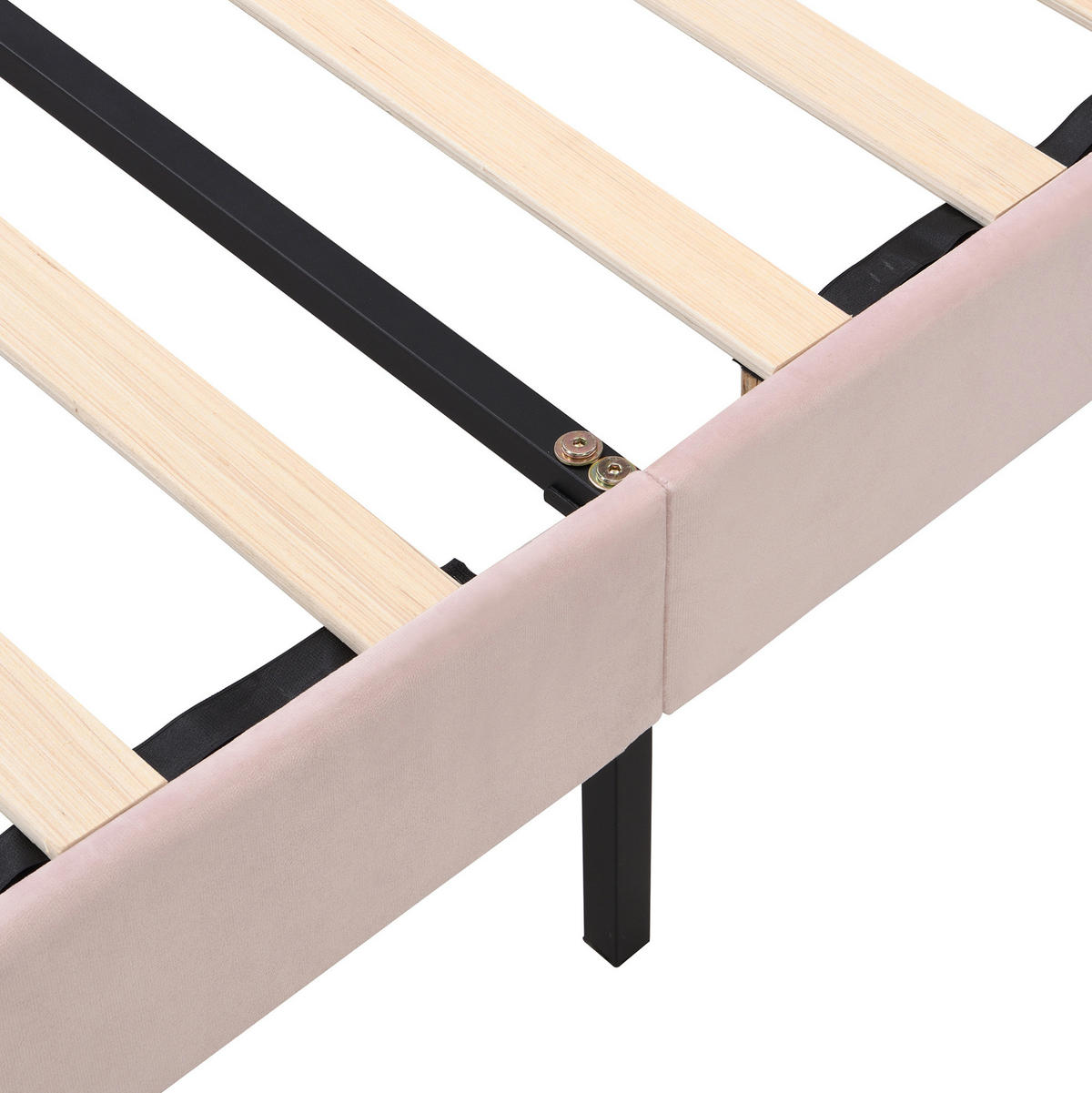 POLSTERBETT 140/190 cm Rosa aus Velours mit höhenverstellbarem Kopfteil - Pink, Textil (140/190cm) - OKMYHOME
