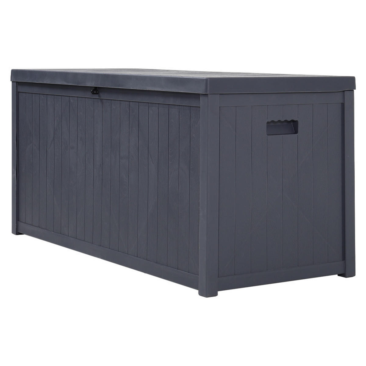 GARTENBOX 430L Aufbewahrungsbox Kissenbox aus PP-Kunststoff in Schwarz Abschließbar Wasserdicht Robuste Einfache Montage - Grau, Kunststoff (125/61.5/56cm) - Livingandhome