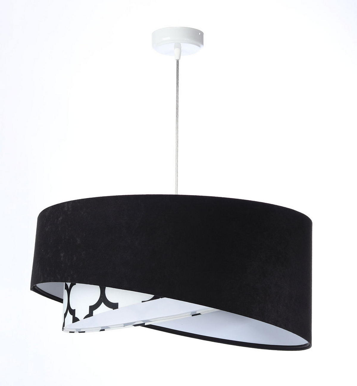 HÄNGELEUCHTE Schwarz 50/23 cm - Weiß, Kunststoff (50/1.3/23cm) - ONZENO