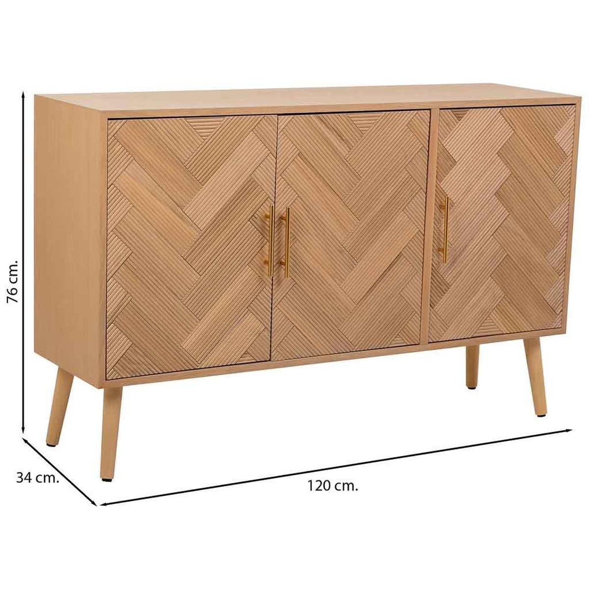 ANRICHTE aus Holz 120x34x76 braunem - Braun, Holzwerkstoff (34/120/76cm) - Wanderlust