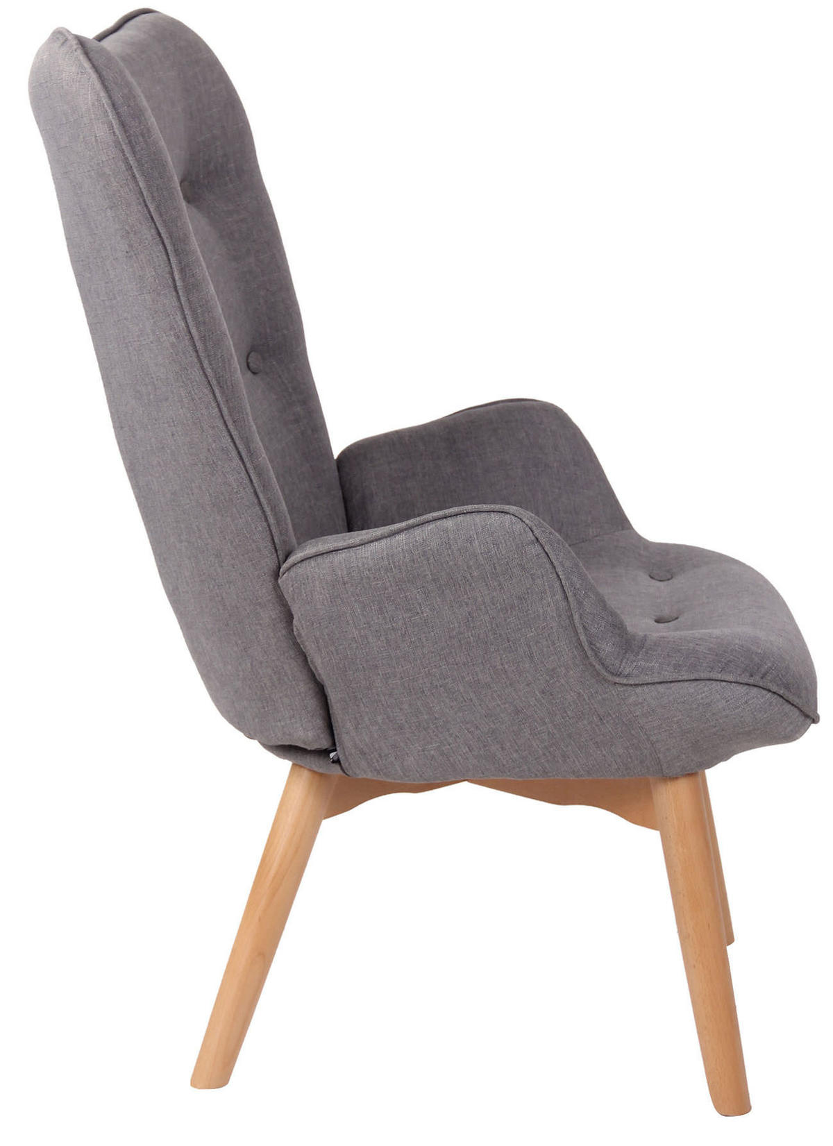 SESSEL Stoff grau - Grau, Holz/Textil (71/100/77cm) - CLP