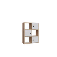 BÜCHERREGAL Tilton Eiche Weiss - Eichefarben/Weiß, Holzwerkstoff (25/93/72cm) - Decorotika