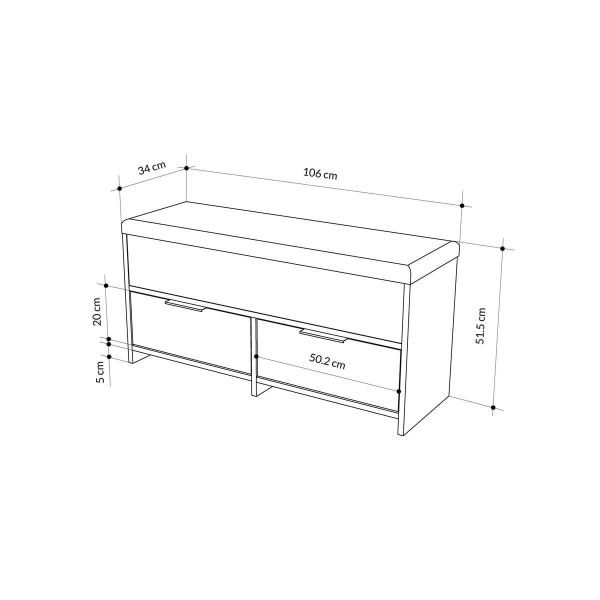 SCHUHAUFBEWAHRUNG B106 cm – COVE - Eschefarben, Holzwerkstoff (34/51.5/120.6cm) - Calicosy