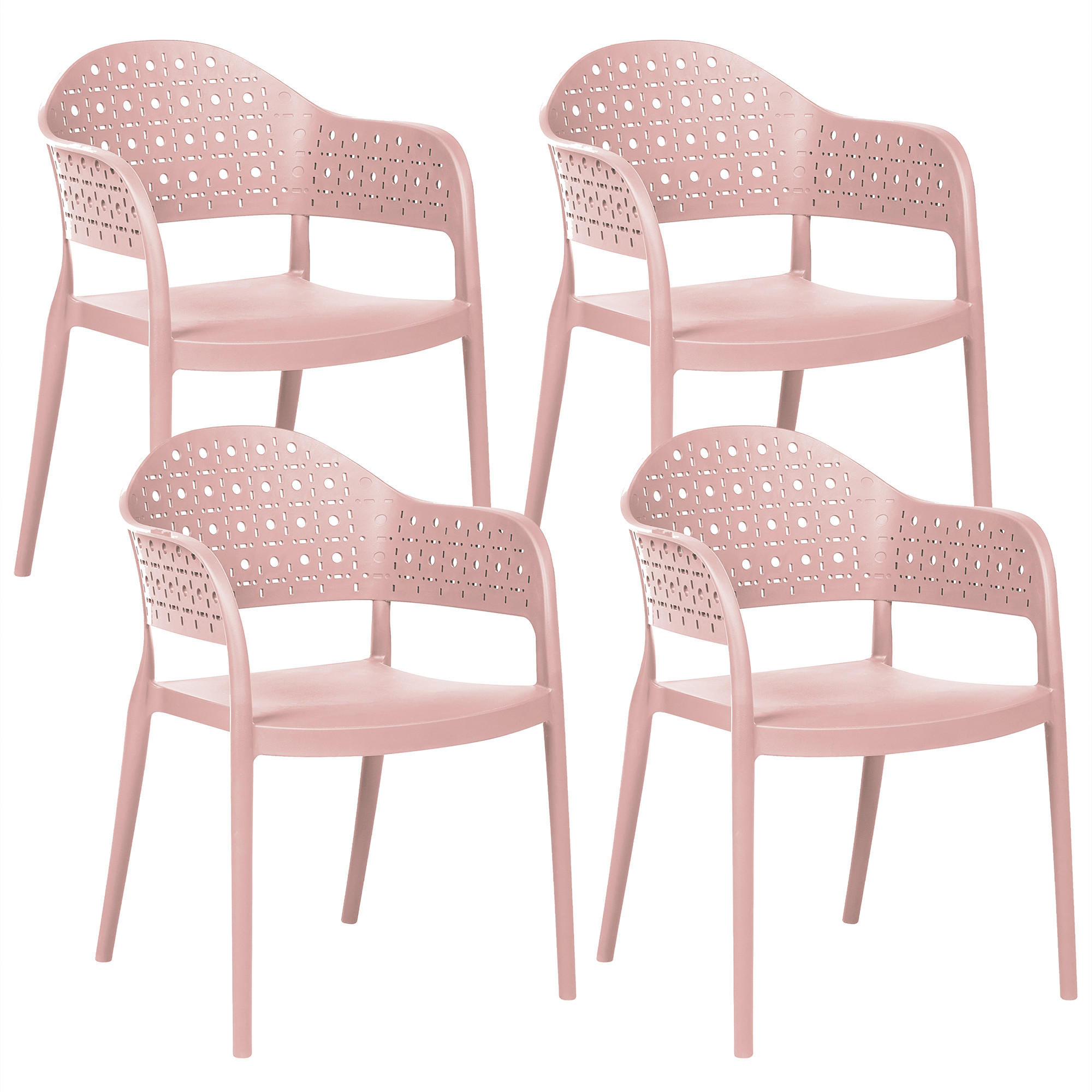 STUHL 4er-Set Rosa Narino - Pink, Kunststoff (55/78/50cm) - Beliani