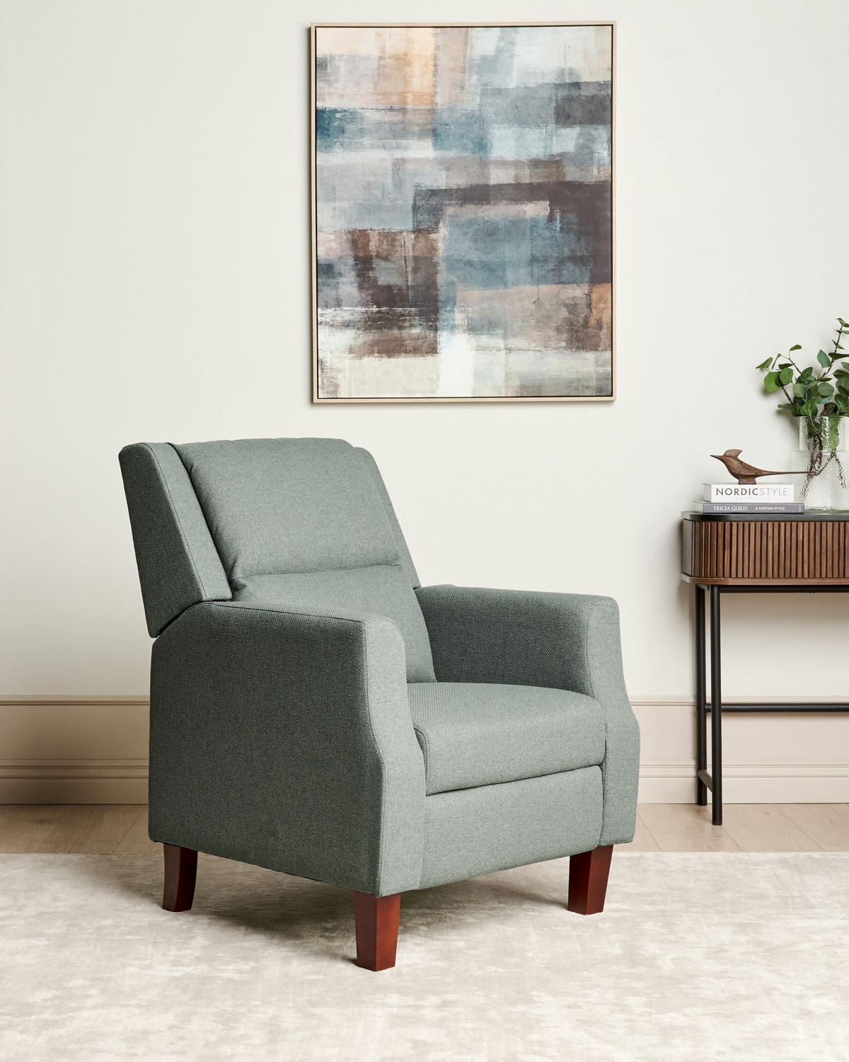 SESSEL grün verstellbar Egersund - Schwarz/Grün, Textil (75/97/92cm) - Beliani