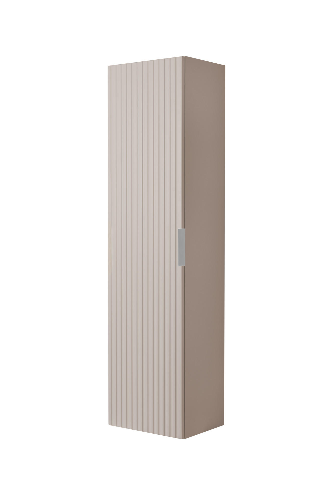 BADEZIMMERSCHRANK, Kaschmir, 35 x 136 x 27 cm, silberner Griff - Kaschmir/Silberfarben, Holzwerkstoff (35/136/27cm) - 3XE LIVING