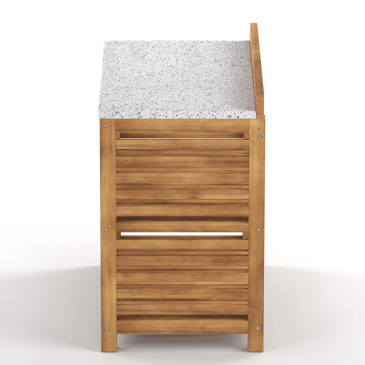 GARTENKÜCHENREGAL - Akazie massiv - Beige - Beige, Holz (90/86/52cm) - home24