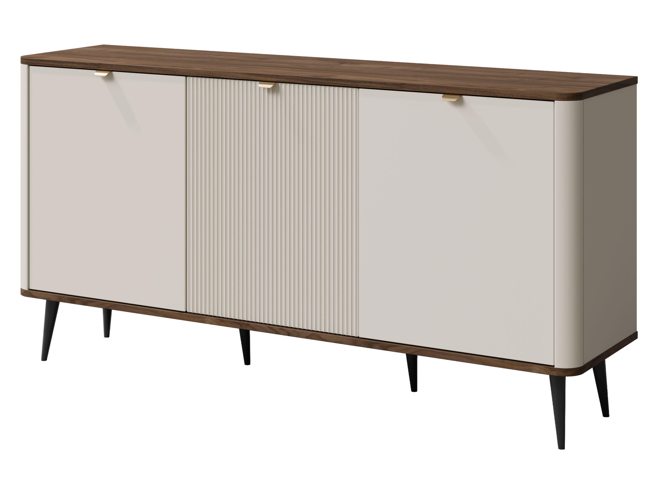 SIDEBOARD Marly 3D RE08 - Kaschmir/Goldfarben, Holzwerkstoff/Metall (160/82/40cm) - MIRJAN24