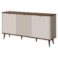 SIDEBOARD Marly 3D RE08 - Kaschmir/Goldfarben, Holzwerkstoff/Metall (160/82/40cm) - MIRJAN24