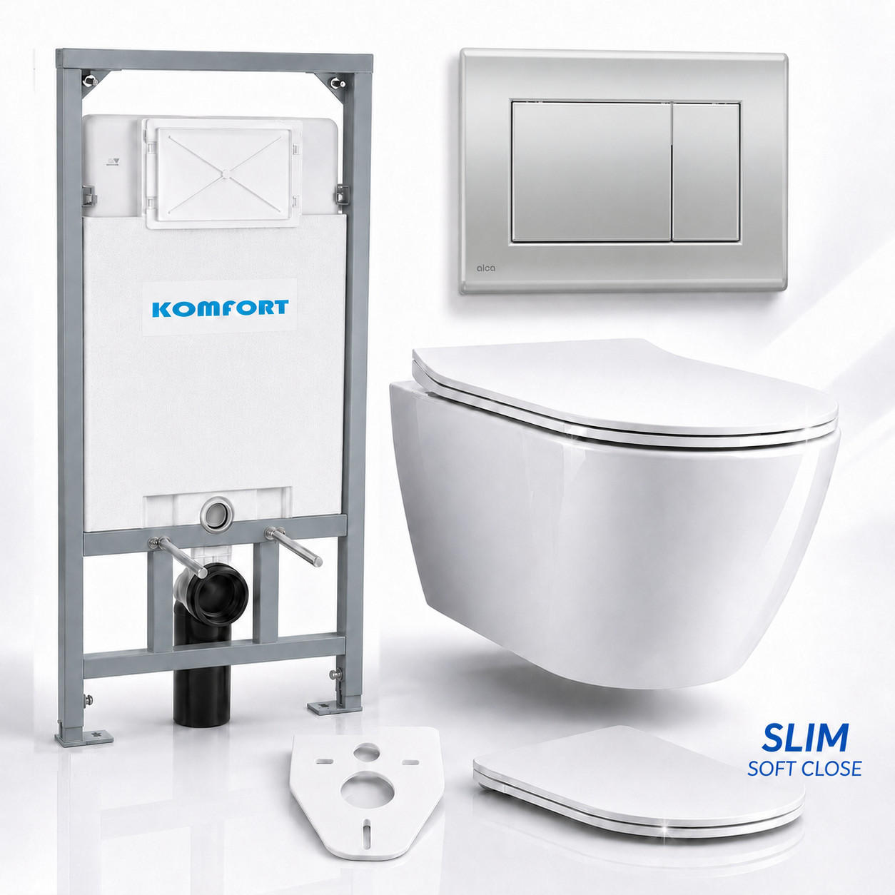 bad land Wc-Set Weiß 53x119.5x48.5 cm