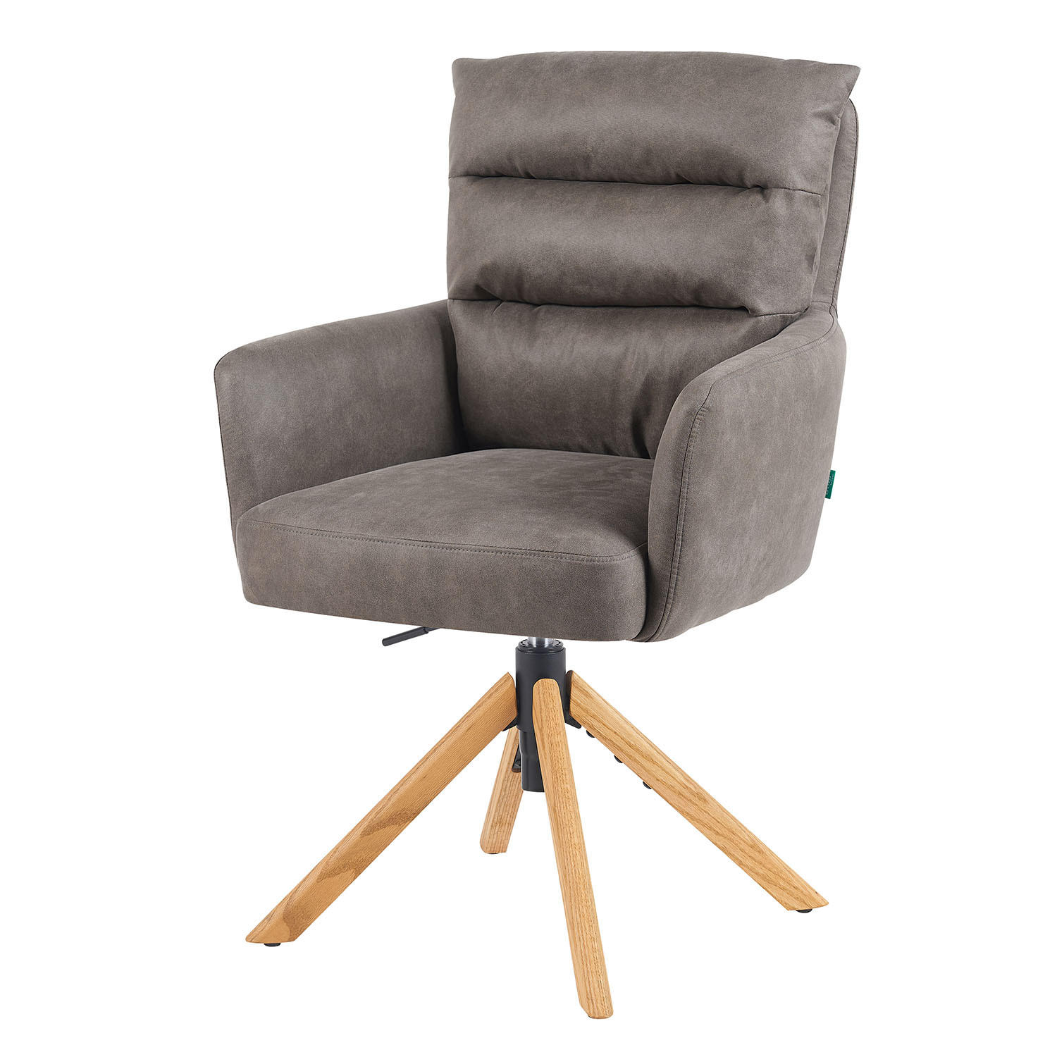 BÜROSTUHL Mika-Tesa - Honigeiche/Taupe, Eichenholz/Holz (59/95/66cm) - DUBI Möbel