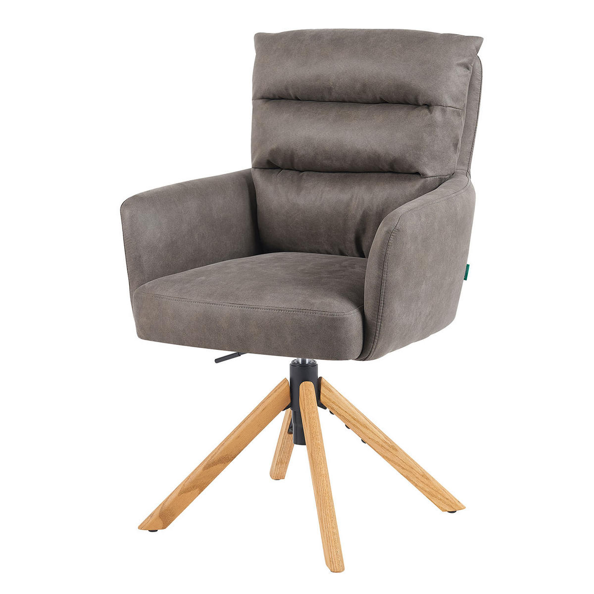 BÜROSTUHL Mika-Tesa - Honigeiche/Taupe, Eichenholz/Holz (59/95/66cm) - DUBI Möbel