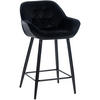 BARHOCKER Samt schwarz - Schwarz, Textil/Metall (54/103/57.5cm) - CLP