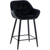 BARHOCKER Samt schwarz - Schwarz, Textil/Metall (54/103/57.5cm) - CLP