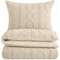 WINTER-BETTWÄSCHE 135x200 mit Strickmuster - Warme Kuschelbettwäsche aus Mikrofaser - Beige - Beige, Textil (135/200cm) - Carpe Sonno