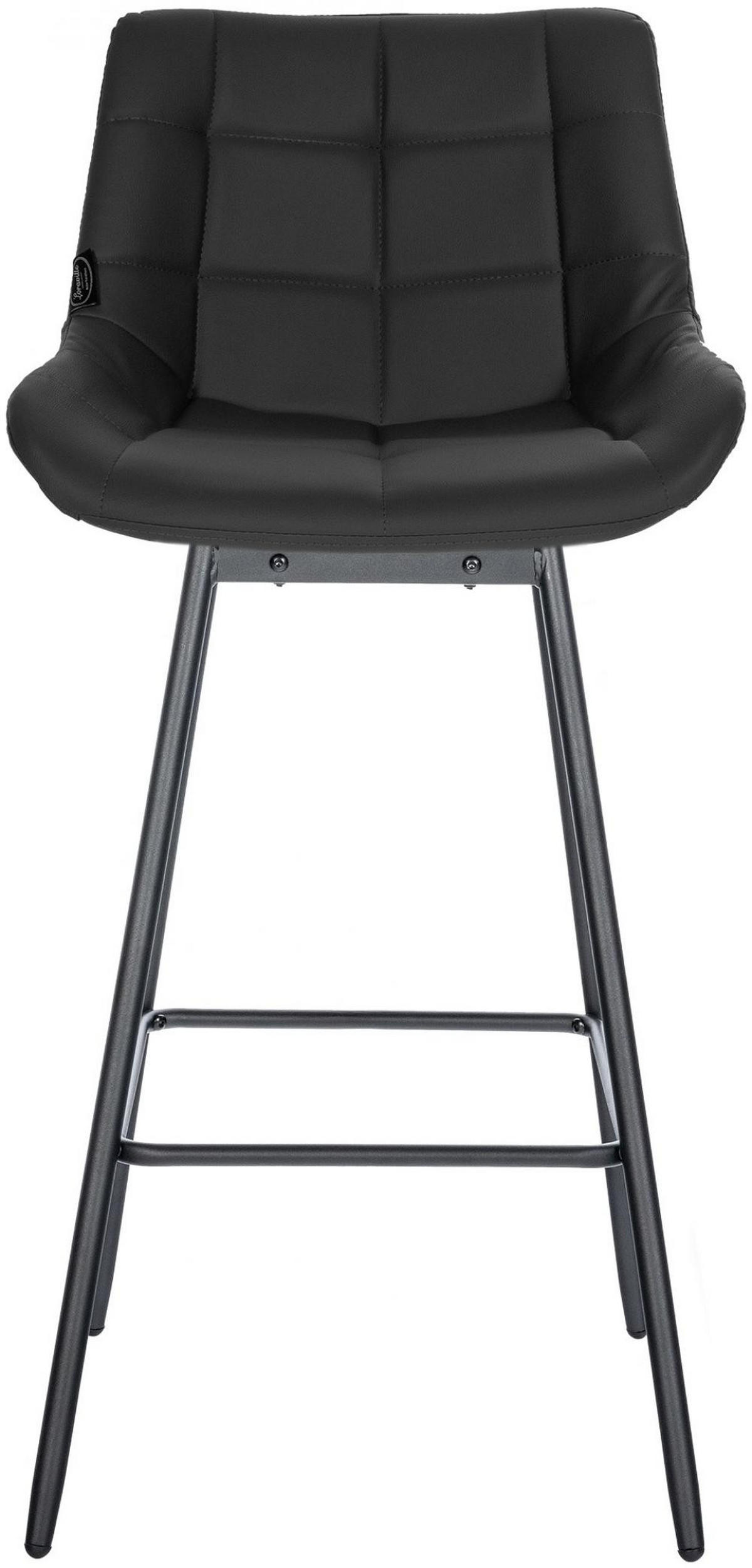 BARHOCKER Lederlook schwarz - Schwarz, Textil/Metall (49/105/56cm) - CLP