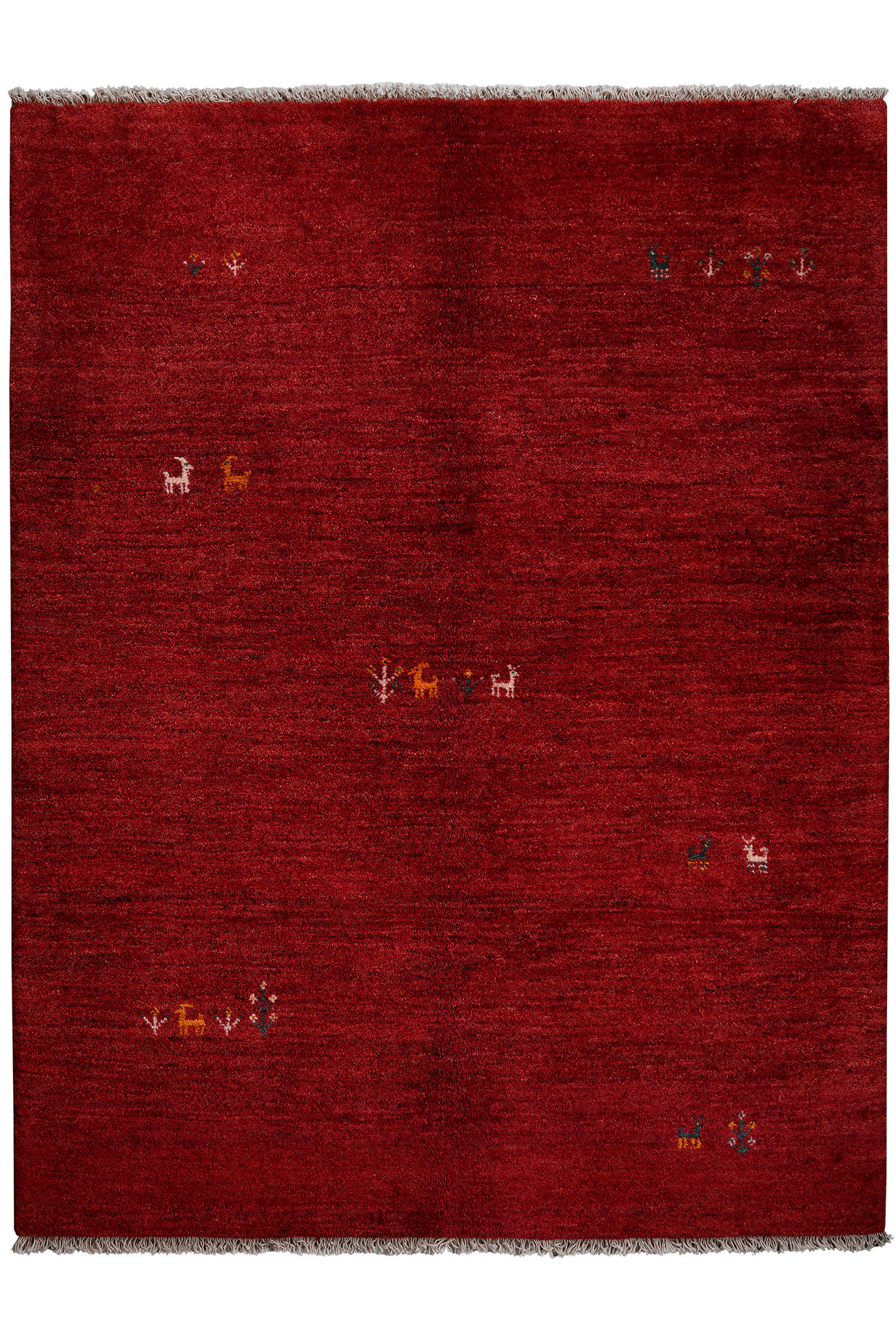 TEPPICH Gabbeh Rot 193/150 cm Schurwolle - Rot, Textil (150/193cm) - Looma
