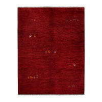 TEPPICH Gabbeh Rot 193/150 cm Schurwolle - Rot, Textil (150/193cm) - Looma