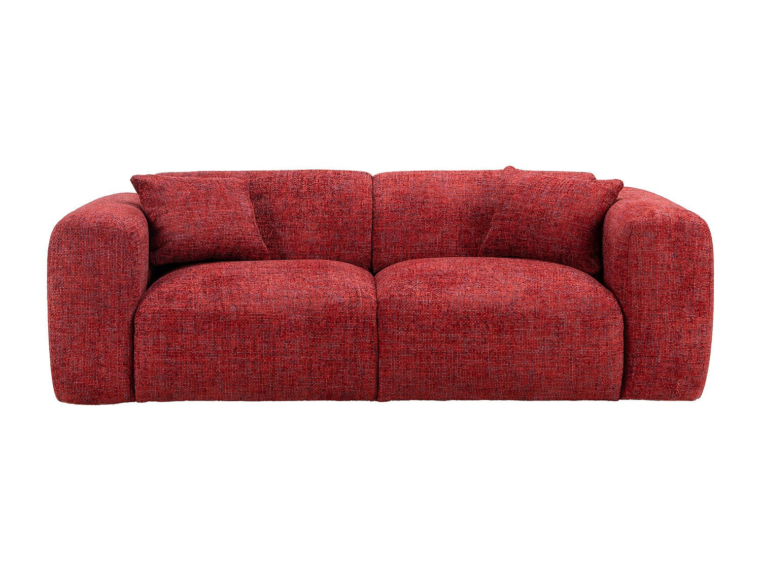 SOFA - 3 Personen - stoff - rot Pogni - Rot, Textil (205/73/97cm) - Vente-Unique