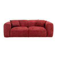 SOFA - 3 Personen - stoff - rot Pogni - Rot, Textil (205/73/97cm) - Vente-Unique