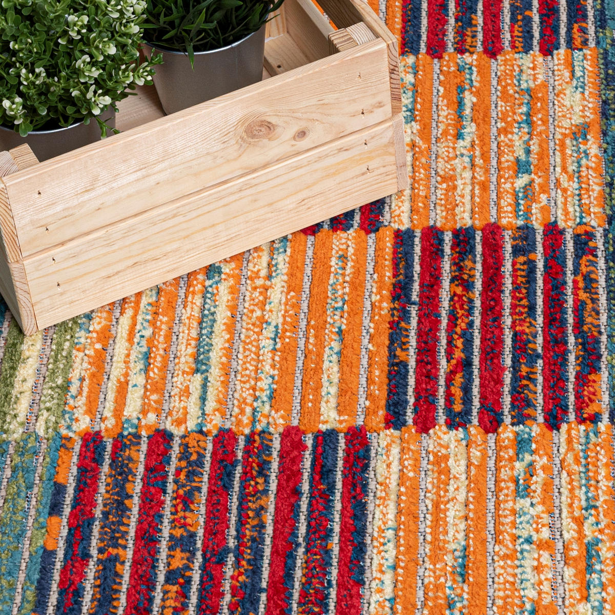 TEPPICH In-Outdoor Bunte Abstract, Kühlergrill - Kurzflor Rechteckig - 80 x 150 cm - Multicolor, Textil (80/150cm) - Mazovia