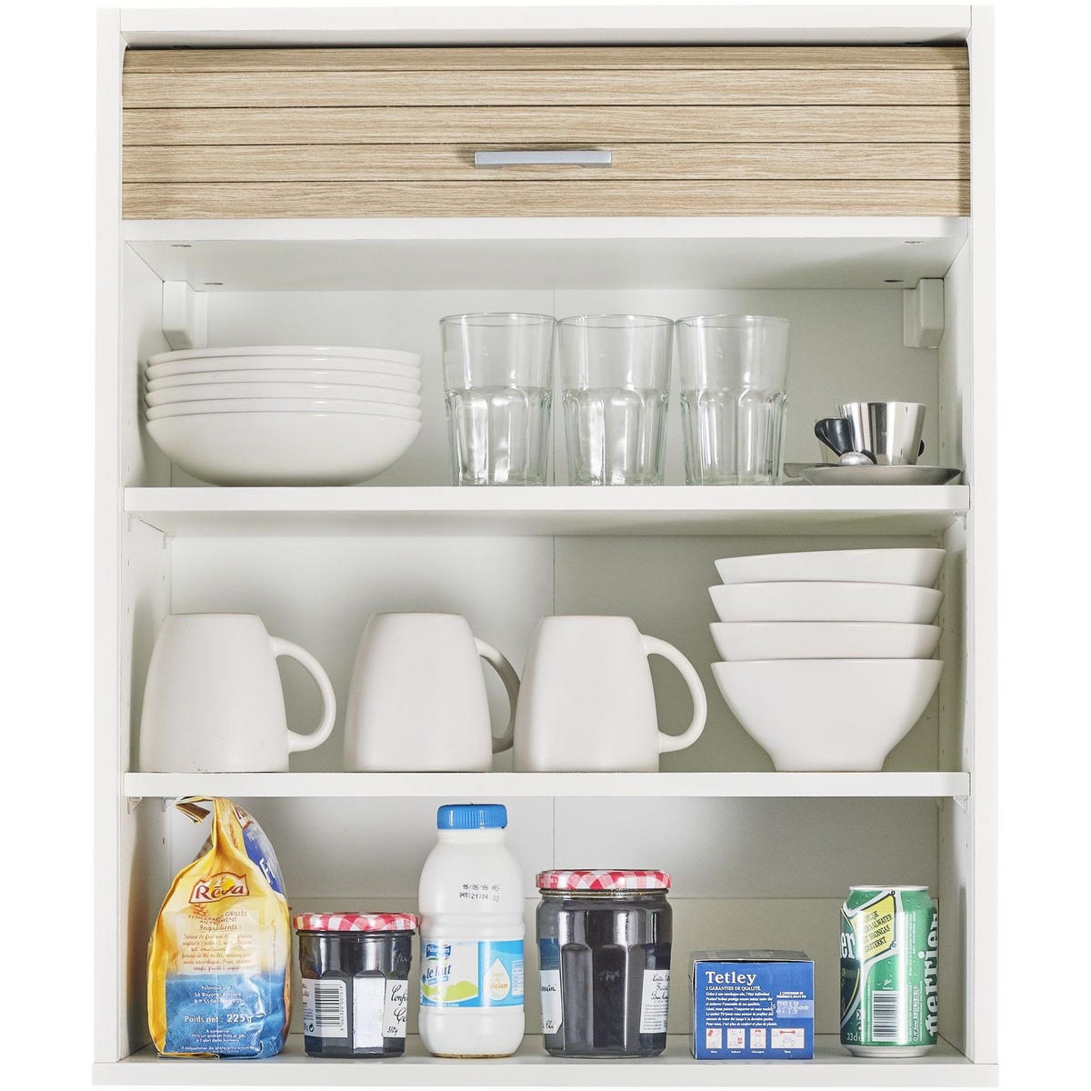 KÜCHENOBERSCHRANK mit Rolladentür 35/60/72cm - Weiß, Holzwerkstoff (60/72/35cm) - Simmob