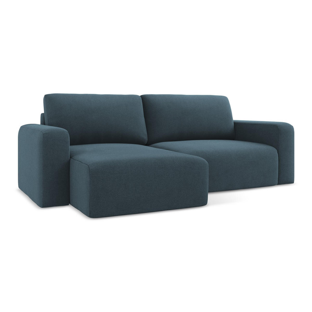 ECKSOFA mit Schlaffunktion links Strukturstoff Stoff Blau - Blau/Pink, Kunststoff/Textil (149/244cm) - LaMiaSofa