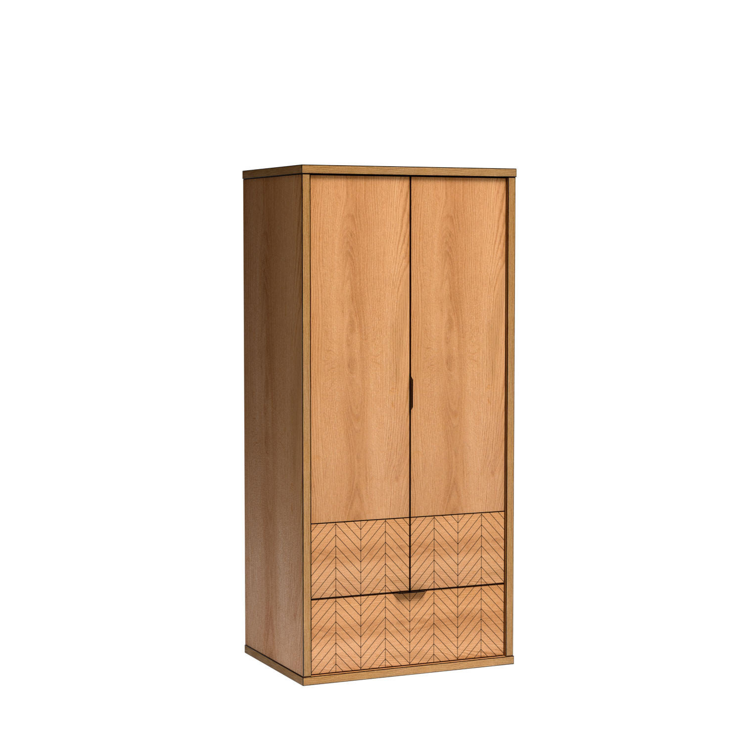 DREHTÜRENSCHRANK CARINI 86,6/187,4/60,6 cm 3-türig Eichefarben - Eichefarben, Holzwerkstoff (86.6/187.4/60.6cm) - MASSENO