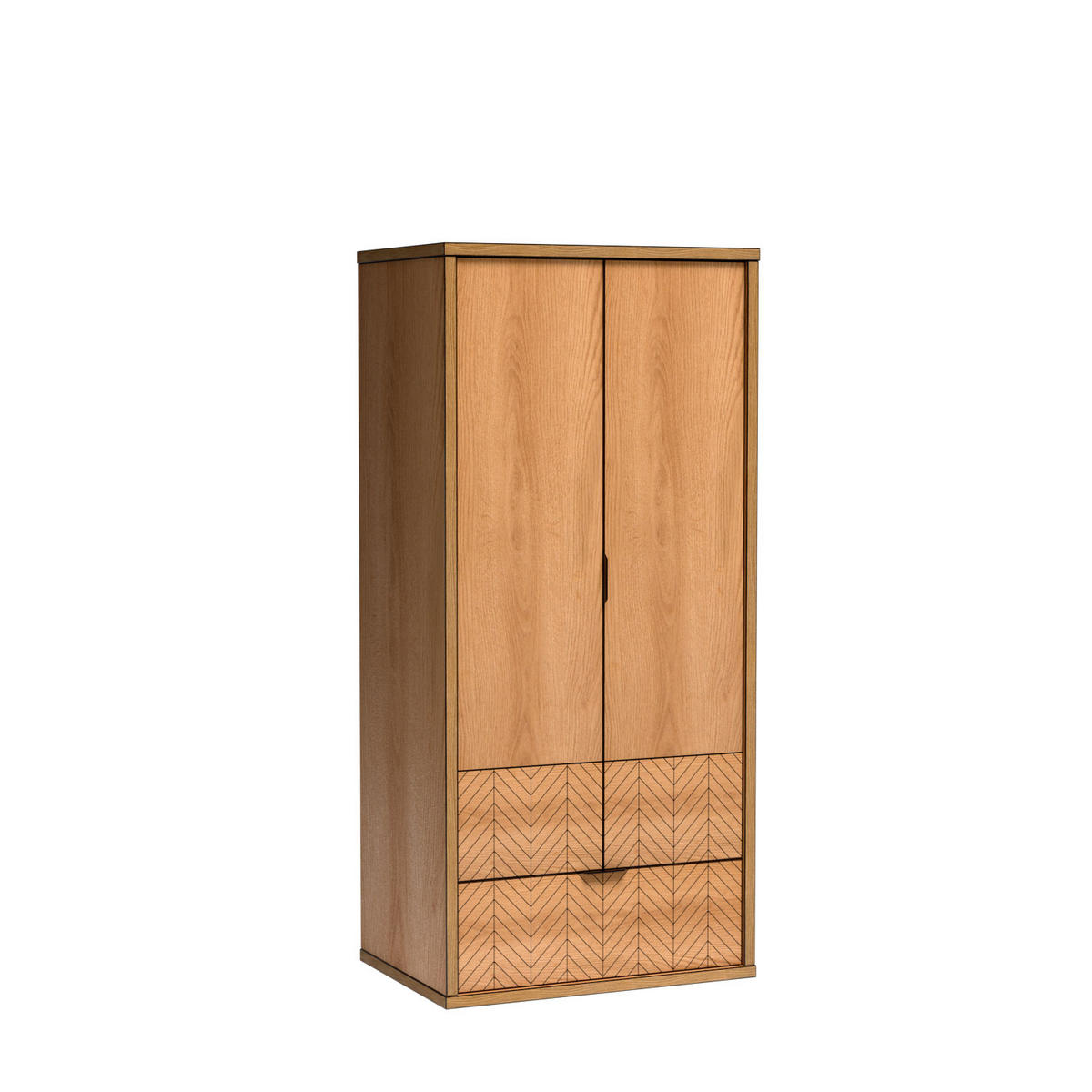 DREHTÜRENSCHRANK CARINI 86,6/187,4/60,6 cm 3-türig Eichefarben - Eichefarben, Holzwerkstoff (86.6/187.4/60.6cm) - MASSENO