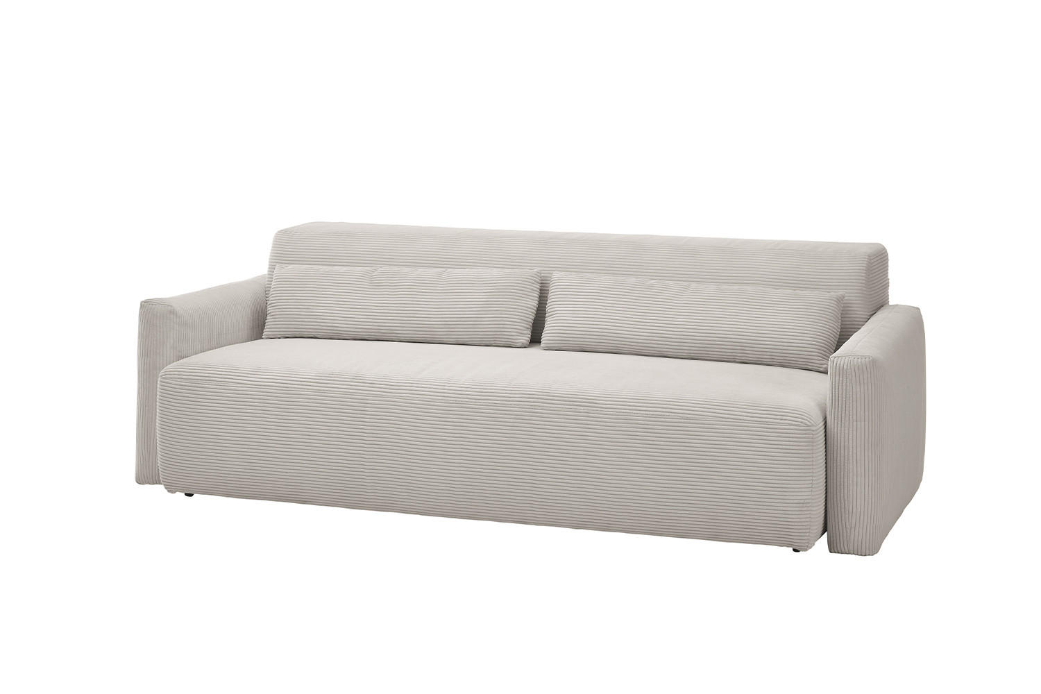 SCHLAFSOFA NEO Grau Cord - Greige/Schwarz, Kunststoff/Textil (233/75/108cm) - KAWOLA