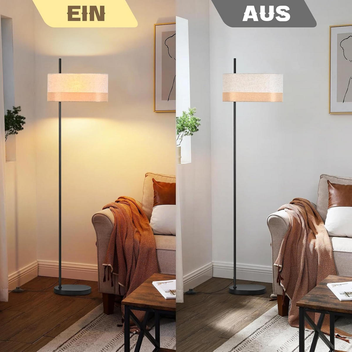 STEHLAMPE CAGE Ⅲ 40/25/154 cm - Schwarz, Metall (40/25/154cm) - Nettlife