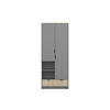 KINDERKLEIDERSCHRANK JUMI 80/193/50 cm in Grau/Eiche Artisan - Eiche Artisan/Grau, Holzwerkstoff (80/193/50cm) - Deine Möbel 24