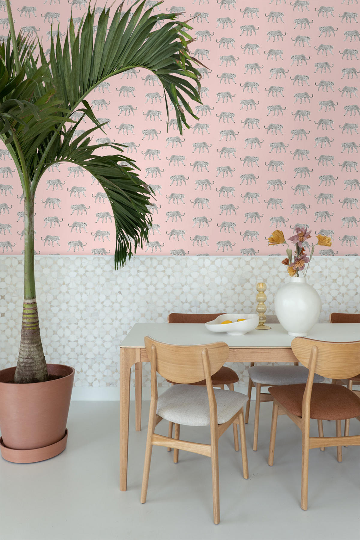 TAPETE Panter 53 cm x 10.05 m - Pink, Papier (53/1000cm) - ESTAhome