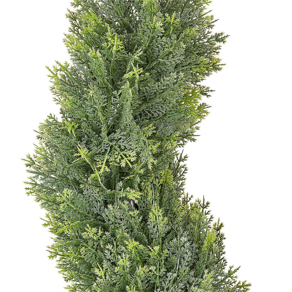 KUNSTPFLANZE im Blumentopf 126 cm Grün/Schwarz Cypress Spiral Tree - Schwarz/Grün, Kunststoff (126cm) - Beliani