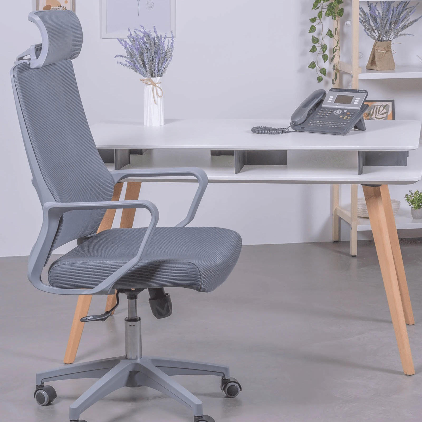 BÜROSTUHL Textil Dunkelgrau - Dunkelgrau, Textil (60/114/58cm) - Nest Dream