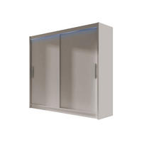 KLEIDERSCHRANK London I 180, mit RGB LED Beleuchtung - Kaschmir/Silberfarben, Holzwerkstoff/Kunststoff (180/215/58cm) - MIRJAN24