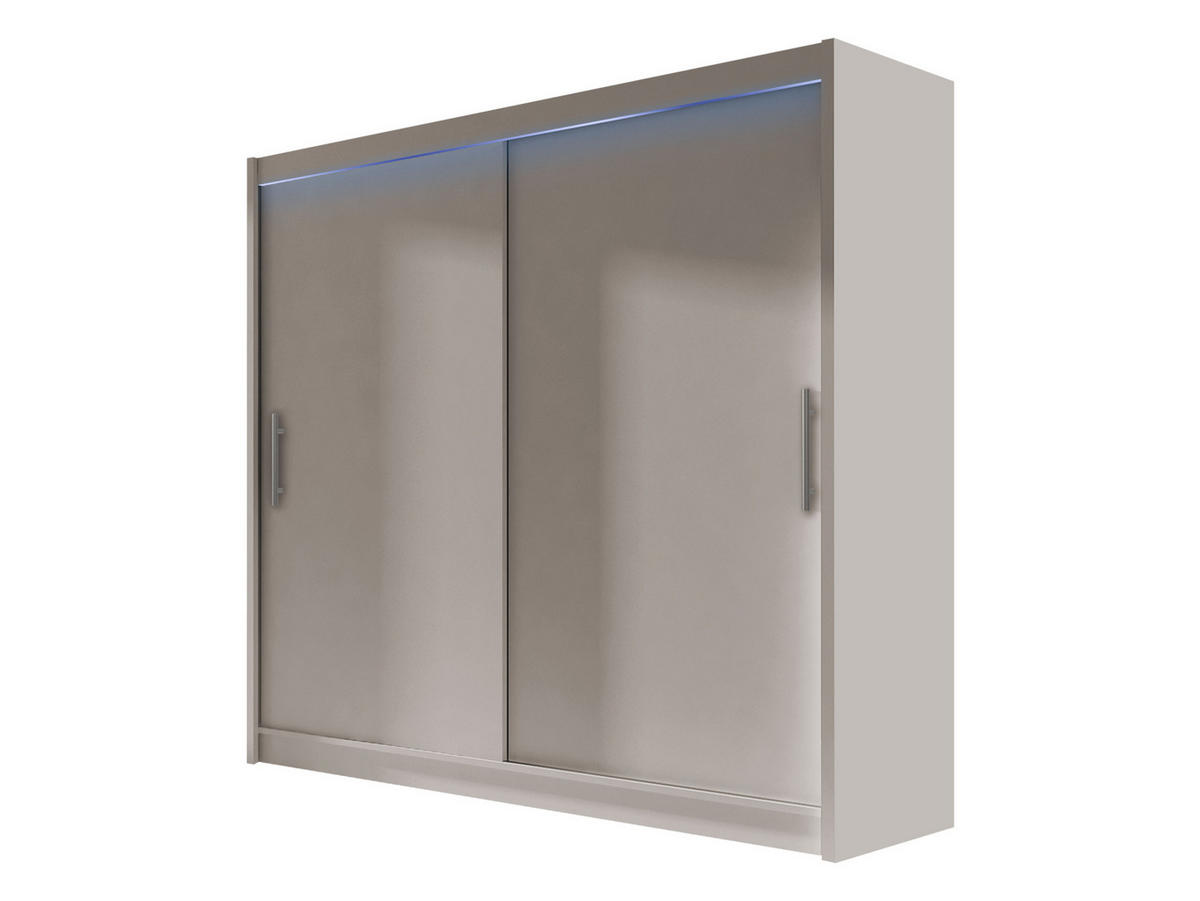 KLEIDERSCHRANK London I 180, mit RGB LED Beleuchtung - Kaschmir/Silberfarben, Holzwerkstoff/Kunststoff (180/215/58cm) - MIRJAN24