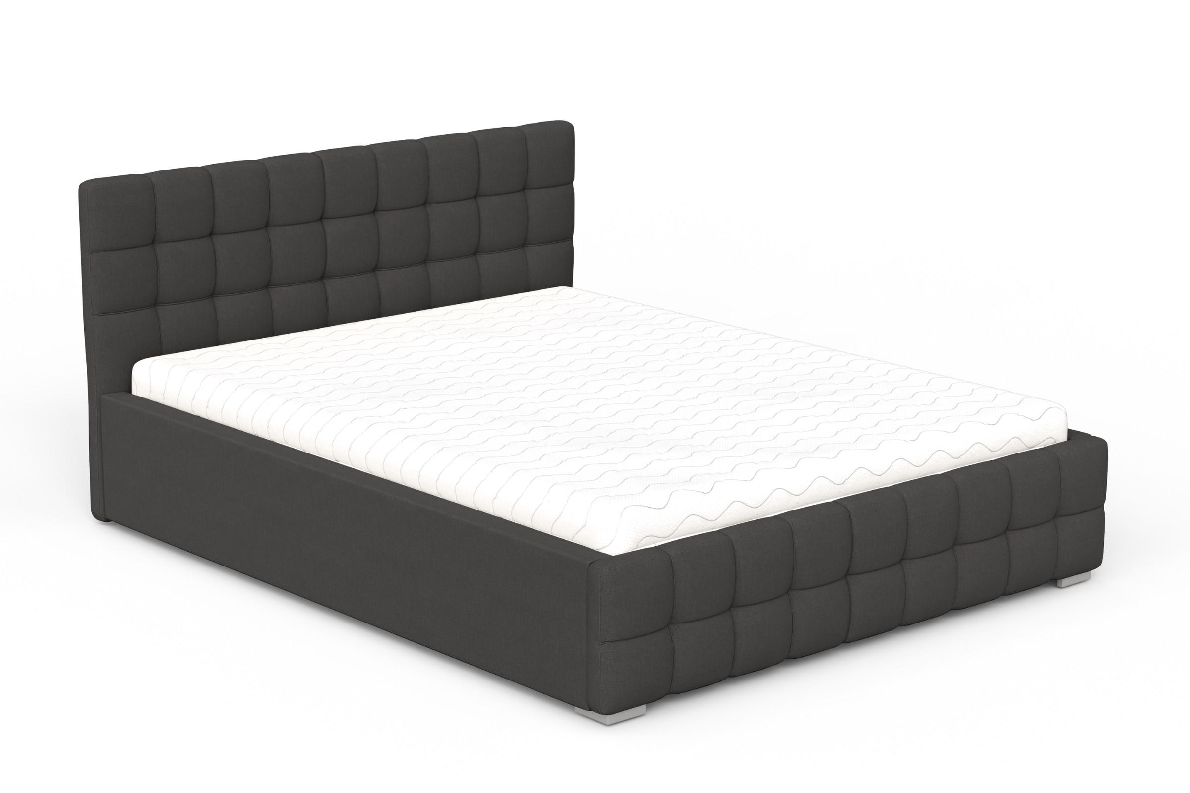 POLSTERBETT LIVO 200/200 in Velours Anthrazit - Anthrazit, Holzwerkstoff/Textil (200/200cm) - Deine Möbel 24