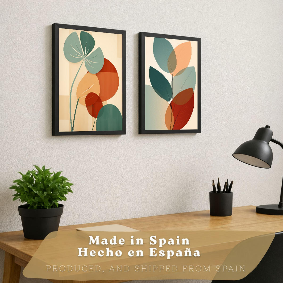 PLAKAT Sada 2 Botanické A4 bez rámu - čirá, papír (29.7/1/21cm) - Nacnic