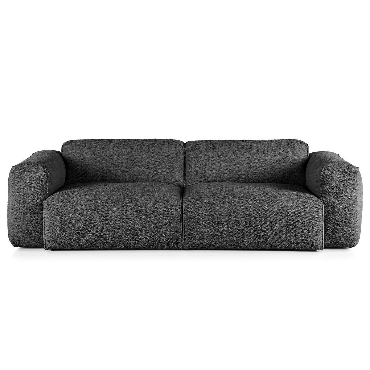 3-SITZER SOFA - Anthrazit/Schwarz, Kunststoff/Textil (251/71/102cm) - home24