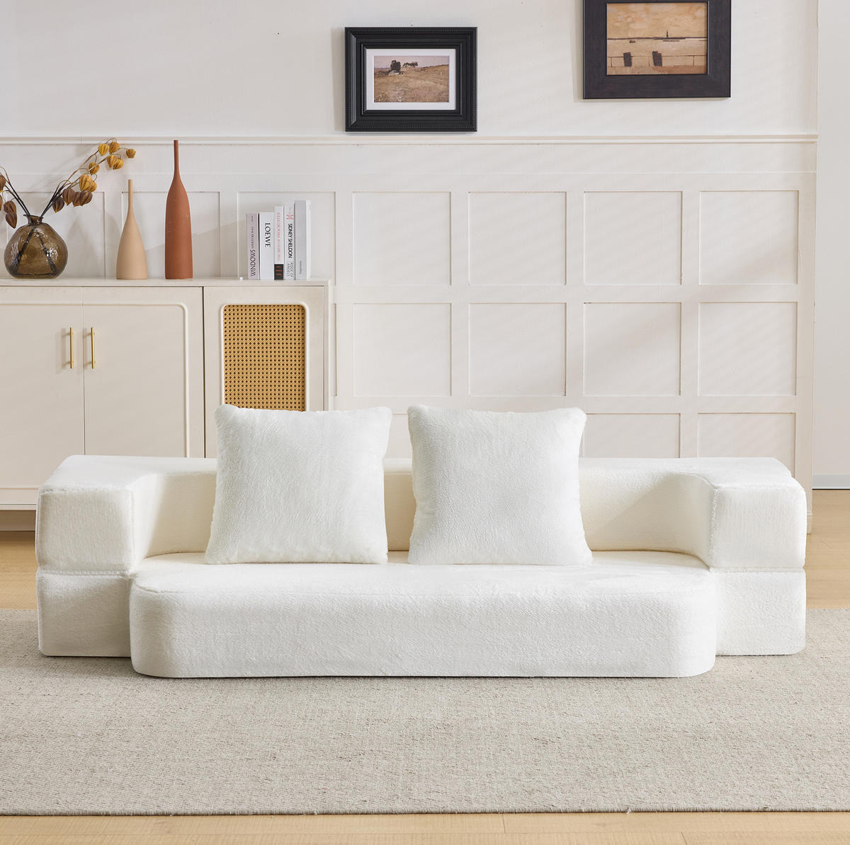 SCHLAFSOFA klappbar White 2-Sitzer - Weiß, Kunststoff (52/48/190cm) - Meubliv