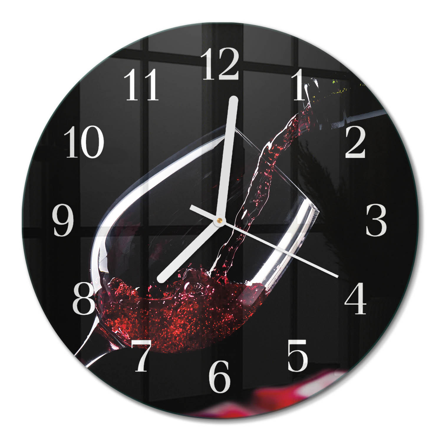 WANDUHR fi30 cm - Wein - Schwarz, Glas (30/30/0.4cm) - TULUP