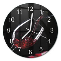 WANDUHR fi30 cm - Wein - Schwarz, Glas (30/30/0.4cm) - TULUP