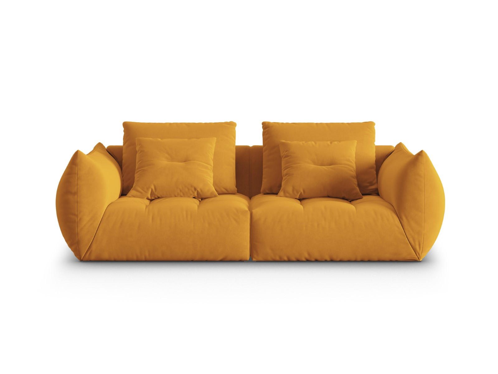 SOFA modular Bloom aus Samt gelb 3 Sitzplätze - Gelb, Textil (106/95/232cm) - Micadoni