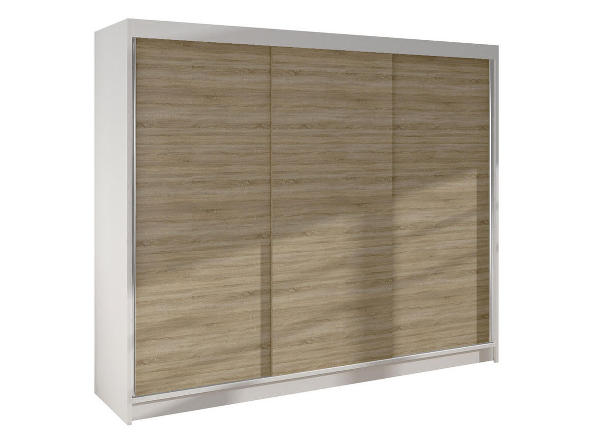 SCHWEBETÜRENSCHRANK Derby II - Beige, Holzwerkstoff/Metall (200/215/58cm) - MIRJAN24