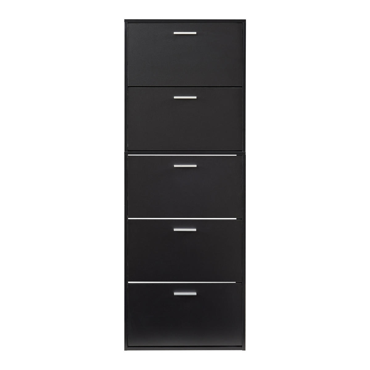 SCHUHSCHRANK Sykkylven - Schwarz, Holzwerkstoff (60/169/24cm) - [en.casa]