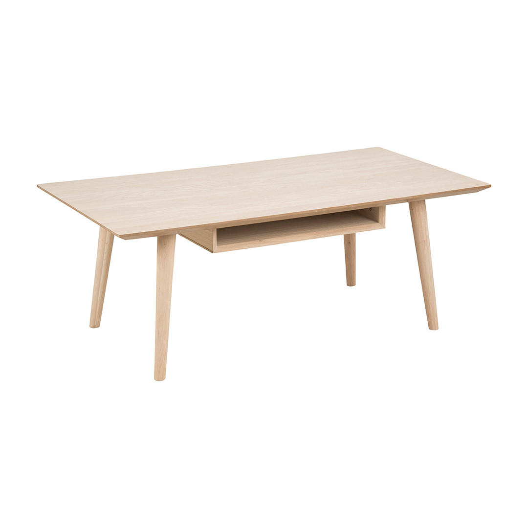 COUCHTISCH mit 1 Ablage aus Eiche, weiss gelaugt - Eiche Wotan, Holzwerkstoff (60/115/42cm) - ebuy24