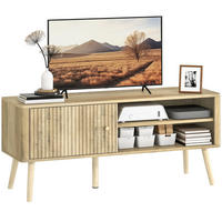 TV-BANK Eichenfarben 115/35/49 cm, 1 Tür, Offene Fächer, Kabelmanagement - Eichefarben, Holzwerkstoff (115/49/35cm) - PANGIVO